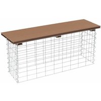 Estexo - Gabionenbank Gabionen Sitzbank wpc 100x30x43 cm Gartenbank Drahtkorb Steinkorb Hellbraun von ESTEXO