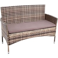 Gartenbank Rattan Gartenmöbel 2-Sitzer Polyrattan Sitzbank Sitzkissen Braun von ESTEXO