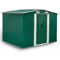 Geräteschuppen Gerätehaus Gartenhaus Giebeldach Metall grün 257x205x178 cm von ESTEXO