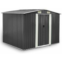 Geräteschuppen Metall Garten Gerätehaus Gartenhaus 257x205x178cm grau Satteldach Geräteschuppen Metall Garten Gerätehaus Gartenhaus 257x205x178cm grau Satteldach von ESTEXO