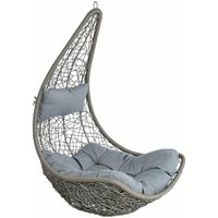 Estexo - Hängesessel Polyrattan Hängekorb ohne Gestell Hängestuhl Hängeschaukel Korb grau von ESTEXO