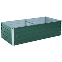 Hochbeet Pflanzbeet Metall Gemüsebeet Pflanzkasten Stahl Beet Blumenbeet Garten RAL6005 (Moosgrün) / 160x80x45 cm von ESTEXO