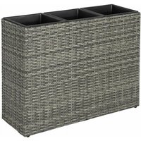 Estexo - Hochbeet Polyrattan Blumenkübel Pflanzkübel Rattan Blumentopf Set Anthrazit-Grau von ESTEXO