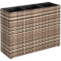 Hochbeet Polyrattan Blumenkübel Pflanzkübel Rattan Blumentopf Set Beige-Braun von ESTEXO