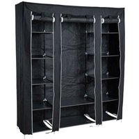 Estexo - Kleiderschrank Stoffschrank Faltschrank Stoffkleiderschrank Camping Schrank Schwarz von ESTEXO