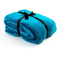 Kuscheldecke Tagesdecke Wohndecke 210 x 280 cm Flanell Decke Bettüberwurf xxxl Aqua von ESTEXO