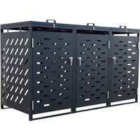 Estexo - Mülltonnenbox Müllbox Mülltonnenverkleidung 3 Türen Box Anthrazit mit Deckel von ESTEXO