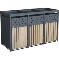 Estexo - Mülltonnenbox Müllbox Mülltonnenverkleidung 3 Türen Box Pflanzdach Anthrazit von ESTEXO