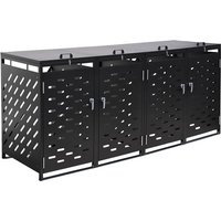 Estexo - Mülltonnenbox Müllbox Mülltonnenverkleidung 4 Türen Box Anthrazit mit Deckel von ESTEXO