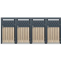 Estexo - Mülltonnenbox Müllbox Mülltonnenverkleidung 4 Türen Box Pflanzdach Anthrazit von ESTEXO