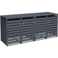 Estexo - Mülltonnenbox Müllbox Mülltonnenverkleidung 4 Türen Box mit Deckel Anthrazit von ESTEXO