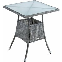 Estexo - Polyrattan Balkontisch Rattan Tisch Beistelltisch Gartentisch 57 cm Anthrazit von ESTEXO