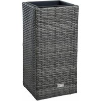 Polyrattan Blumenkübel Pflanzkübel 60 cm Rattan Blumentopf Übertopf Anthrazit von ESTEXO