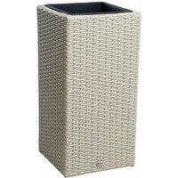 Estexo - Polyrattan Blumenkübel Pflanzkübel 60 cm Rattan Blumentopf Übertopf Topf Beige von ESTEXO