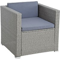 Polyrattan Loungesessel Gartensessel Rattan Sessel Gartenstuhl Stuhl Grau-Mix von ESTEXO