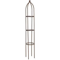 Rankhilfe Ranksäule Rankgitter 200cm Edel-Rost Rankobelisk Rosenturm Rankgestell von ESTEXO