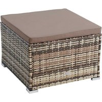 Estexo - Rattanhocker Gartenhocker Hocker xxl Stuhl Polyrattan Sitzhocker Beige-Braun von ESTEXO