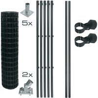 Estexo - Schweißgitterzaun Komplettset 1,2 x 10m Zaunset Gartenzaun Aufschraubhülsen Zaun von ESTEXO