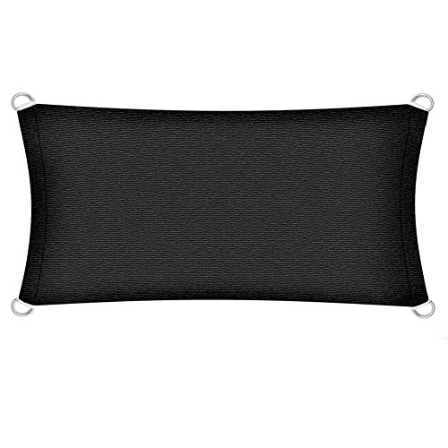 Sonnensegel Sonnenschutzsegel Sonnendach Sonnenschutz UV-Schutz Sichtschutz HDPE Anthrazit 2x4m (Rechteck) von ESTEXO