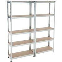 Steckregal Werkstattregal Kellerregal Schwerlastregal Metallregal Lagerregal Verzinkt / 2x 170x75x30cm 700kg Steckregal Werkstattregal Kellerregal Schwerlastregal Metallregal Lagerregal Verzinkt / 2x 170x75x30cm 700kg von ESTEXO