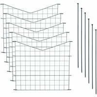 Teichzaun Gartenzaun 11tlg Set Zaun Teich 5 Zaunelemente Gitterzaun Anthrazit Unterbogen spitz von ESTEXO