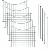 Teichzaun Gartenzaun 11tlg Set Zaun Teich 5 Zaunelemente Gitterzaun Anthrazit Unterbogen von ESTEXO