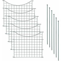 Teichzaun Gartenzaun 11tlg Set Zaun Teich 5 Zaunelemente Gitterzaun Metall grün Unterbogen von ESTEXO