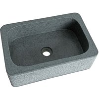 Estexo - Waschbecken Naturstein Basalt ca. 45x30x15 cm Waschtisch Waschschale Becken Grau von ESTEXO