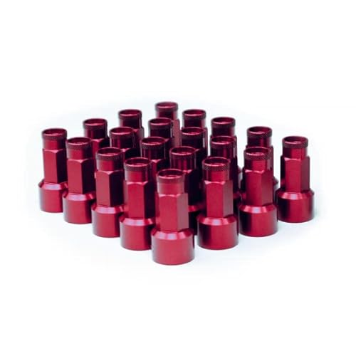 20x Lug Nuts | ESTILO-R | Lug Nut Cover | SW 19 | rot eloxiert von ESTILO.R