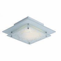Esto - Deckenleuchte Küchenlampe Glas satiniert Deckenlampe Flurleuchte, mit Verzierung, 1x G9, LxB 22 x 22 cm von ESTO