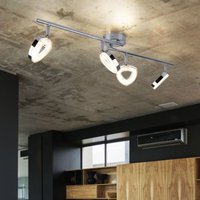 Deckenleuchte schwenkbar Deckenstrahler Chrom Deckenlampe mit beweglichen Spots Wohnzimmer, Metall, led 4x 4,5 Watt 4x 360 Lumen warmweiß, l 80 cm Deckenleuchte schwenkbar Deckenstrahler Chrom Deckenlampe mit beweglichen Spots Wohnzimmer, Metall, led 4x 4,5 Watt 4x 360 Lumen warmweiß, l 80 cm von ESTO