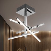 Esto - Deckenleuchte Deckenlampe Wohnzimmer chrom in quadratischem Design mit verstellbaren Stäben, Metall Acryl, 4x led 4x 4 Watt 4x 320 lm von ESTO