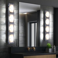 Esto - cob led Wandlampe Wandleuchte Wandstrahler Schlafzimmerlampe Esszimmerleuchte Küchenlampe, Chrom Aluminium Glas satiniert, 4x 350 Lumen 3000 von ESTO