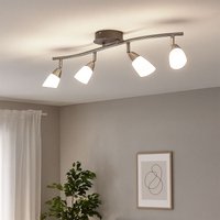 Led Deckenleuchte Spotleiste Wohnzimmerleuchte Deckenlampe, mit verstellbaren Spots, 4x 3W 4x 240lm 3000K, LxH 60 x 13 cm von ESTO