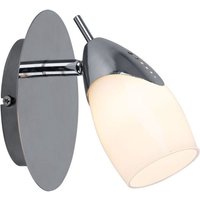 Esto - led Wandleuchte Wandspot Wandlampe Flurleuchte Wohnzimmerleuchte, beweglicher Spot, Metall silber lackiert, h 19 cm von ESTO