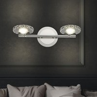 Esto - Wandleuchte led Wandlampe Wohnzimmer Innenleuchte mit verstellbaren Spots, Chrom Kristallglas, 2x 4W, 2x 320 lm 4000K, LxB 21x18 cm Esto - Wandleuchte led Wandlampe Wohnzimmer Innenleuchte mit verstellbaren Spots, Chrom Kristallglas, 2x 4W, 2x 320 lm 4000K, LxB 21x18 cm von ESTO
