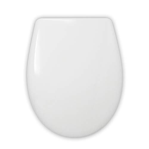 WC-Sitz, kompatibel | Universal-Form | Einfache Installation und Reinigung | Scharnier aus Edelstahl | Kratzfest und chemisch beständig | 43 x 36 x 4,5 cm von ESTOLI