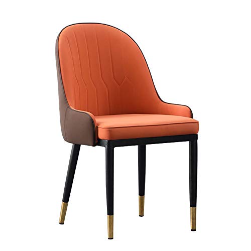 ESTTIA Moderne Küche Esszimmerstühle Moderner Stil Esszimmerstuhl Kunstlederstuhl mit Rückenlehne Verwendeter Esszimmer- und Wohnzimmer-Büro-Lounge-Stuhl (Color : Orange) von ESTTIA