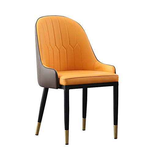 ESTTIA Moderne Küche Esszimmerstühle Moderner Stil Esszimmerstuhl Kunstlederstuhl mit Rückenlehne Verwendeter Esszimmer- und Wohnzimmer-Büro-Lounge-Stuhl (Color : Yellow) von ESTTIA