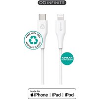 eSTUFF INFINITE USB-C auf Lightning MFI Kabel 2m Weiß. Recycelt. Superweich., ES602270 von ESTUFF