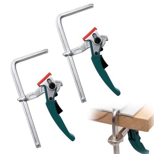 2 Stück Ganzstahl Hebelzwinge, Schnellspanner Zwinge, Tischzwinge mit Hebelgriff mit 160mm Kapazität und 60mm Kehlentiefe zum Schneiden, Schleifen 2 Stück Ganzstahl Hebelzwinge, Schnellspanner Zwinge, Tischzwinge mit Hebelgriff mit 160mm Kapazität und 60mm Kehlentiefe zum Schneiden, Schleifen von ESTVIIG