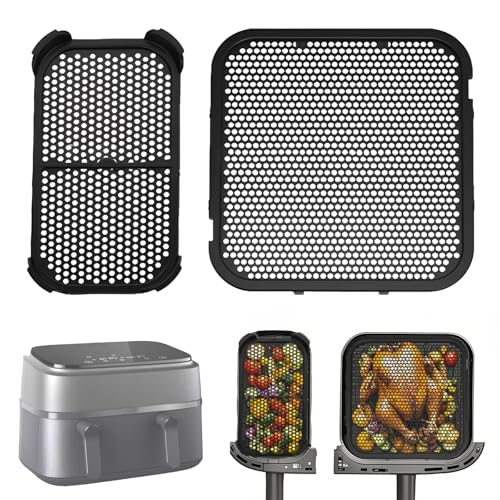 2 Stück Spritzschutz Zubehör für Philips Airfryer 3000 Dual Basket, Silikonform Airfryer Zubehör für Philips Steam Airfryer 5000 Series Dual Basket, Spritzschutz für Philips NA350 NA550 6L/3L von ESTVIIG