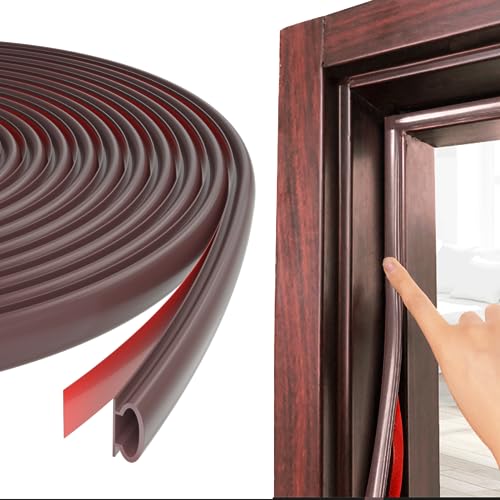 Türdichtung Dichtungsband Selbstklebend,Türdichtung Gummidichtung Tür Fenster,Wetterabisolierung,Fenster Dichtungsgummi,Fensterdichtung Türdichtungen,Abdichtungsband,Door Seal (D-braun, 15M) von ESUFEIR