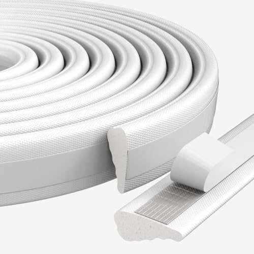 Türdichtung Fenster Dichtungsband Selbstklebend Keilförmig Design,Schaumstoff Tür Dichtung Fensterabdichtung Türrahmen Dichtung,Zugluftstopper Tür Fenster Abdichten Door Seal(5m*3pc,Weiß) von ESUFEIR