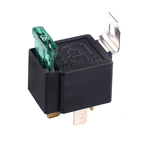 E Support™ 12V 30A 4-Polig SPST KFZ Relais Öffner Schließer Auto LKW Wechselrelais Leistungsrelais mit Sicherung Buchse Stecker von ESUPPORT