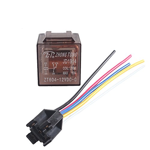 E Support™ 12V 60A 5-Polig SPDT KFZ Relais Schließer Auto LKW Wechselrelais Leistungsrelais Buchse Stecker von ESUPPORT