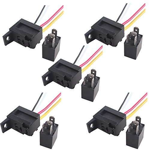 E Support™ 5 X 12V 30A 4-Polig SPST KFZ Relais Öffner Schließer Auto Wechselrelais Leistungsrelais Buchse Stecker von ESUPPORT