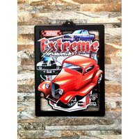 Vintage Poster, Extreme Horsepower, Geof Es Garage Holzposter, Retro Auto Poster von ESVINTAGECo
