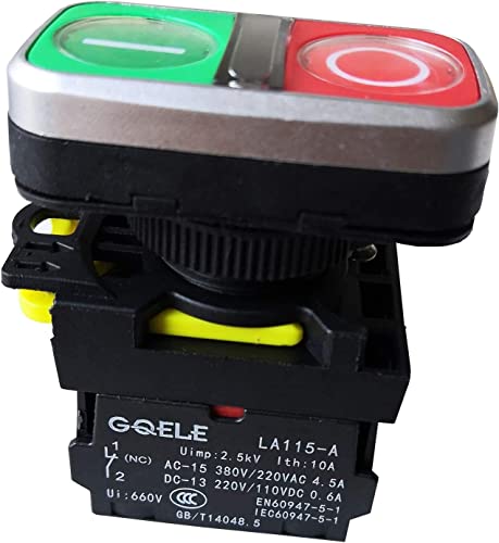 ESYEM LA115-A5-11RD1 Wasserdichter 1NO LB 1NC 220V M22 Momentaner beleuchteter Unterputz-Druckschalter for Pumpenschaltschrankmaschinen Steuerschalter von ESyem