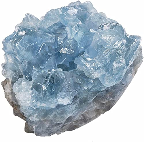 ESYEM Natürlicher roher Stein Coelestin-Cluster-Steinexemplare Wohnkultur Blauer Coelestin-KristallsteinKristall-Edelstein-Einweihungsgeschenk Kristallcluster (Size : 100g) von ESYEM